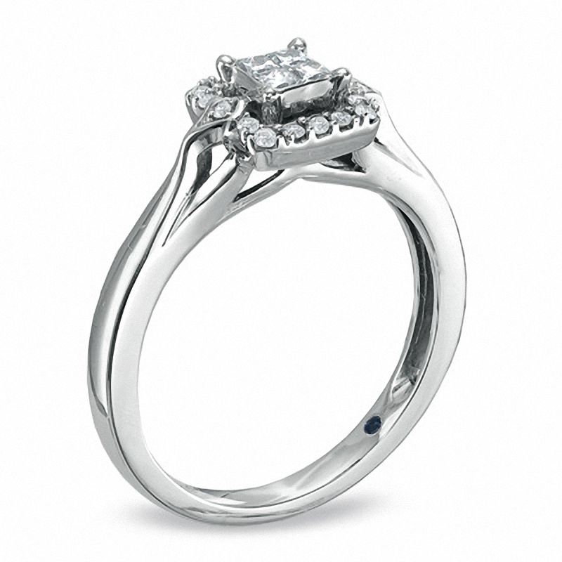 Main Image 2 of 0.25 CT. T.W. Quad Princess-Cut Diamond Promise Ring in 10K White Gold