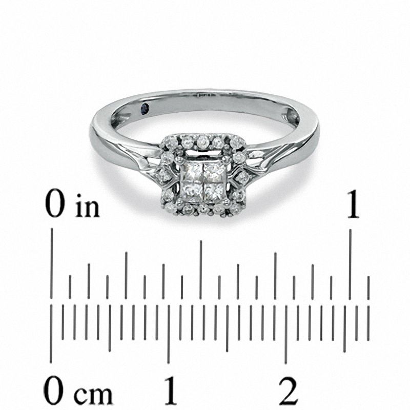 Main Image 3 of 0.25 CT. T.W. Quad Princess-Cut Diamond Promise Ring in 10K White Gold