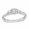 Thumbnail Image 0 of 0.25 CT. T.W. Diamond Cluster Three Stone Ring in 10K White Gold