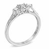 Thumbnail Image 1 of 0.25 CT. T.W. Diamond Cluster Three Stone Ring in 10K White Gold