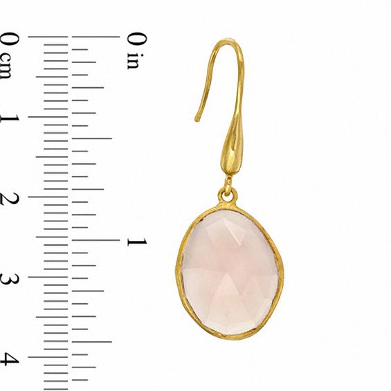 Piara™ Oval Pink Chalcedony Earrings in Sterling Silver with 18K Gold Plate