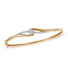 Thumbnail Image 0 of 0.50 CT. T.W. Diamond Cluster Bypass Bangle in 14K Gold