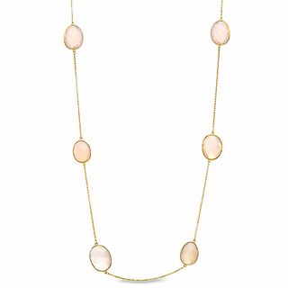 Piara™ Pink Chalcedony Necklace in Sterling Silver with 18K Gold Plate - 35.25