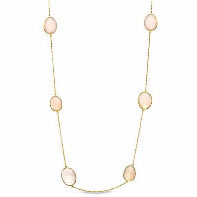 Piara™ Pink Chalcedony Necklace in Sterling Silver with 18K Gold Plate - 35.25