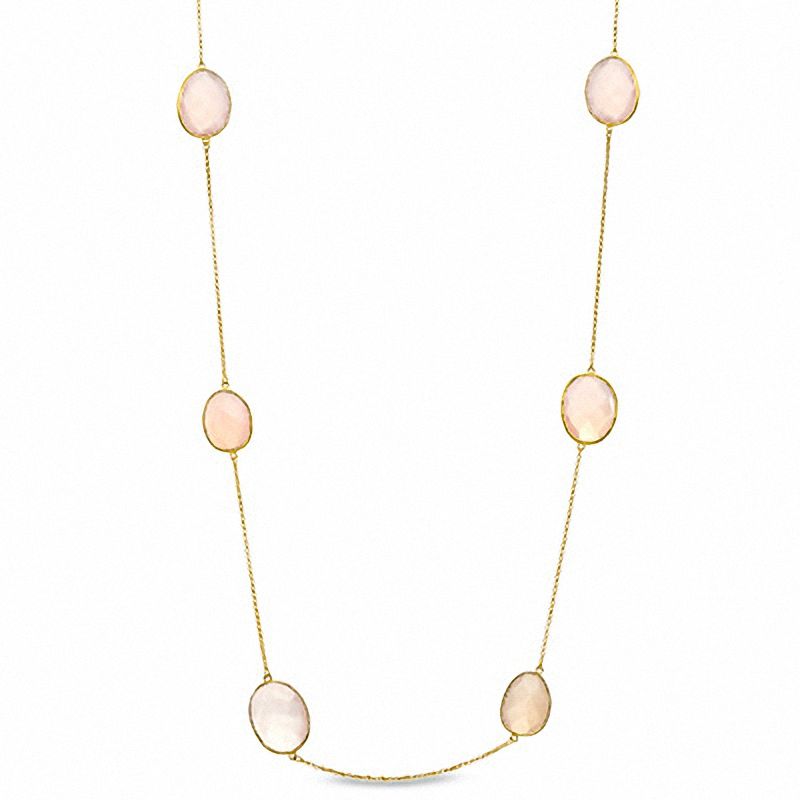 Piara™ Pink Chalcedony Necklace in Sterling Silver with 18K Gold Plate - 35.25