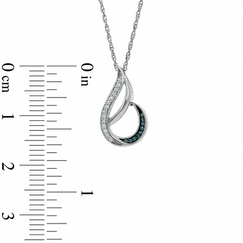 0.09 CT. T.W. Enhanced Black and White Diamond Flame Pendant in Sterling Silver|Peoples Jewellers