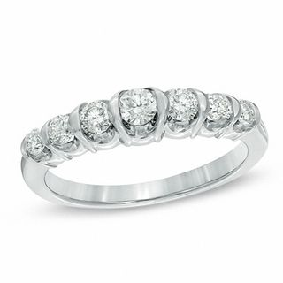 Sirena™ CT. T.W. Diamond Seven Stone Wedding Band in 14K White Gold