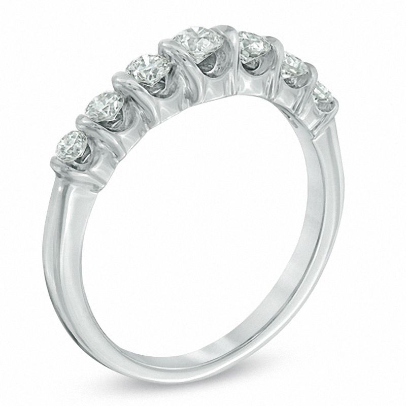 Main Image 2 of Sirena™ 0.50 CT. T.W. Diamond Seven Stone Wedding Band in 14K White Gold