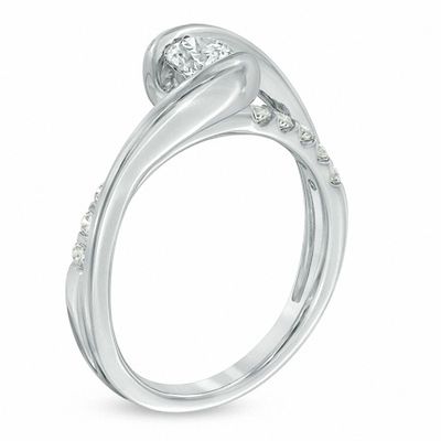 Sirena™ 0.58 CT. T.W. Diamond Bypass Engagement Ring in 14K White Gold