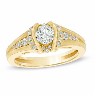 Sirena™ 0.75 CT. T.W. Diamond Split Shank Engagement Ring in 14K Gold