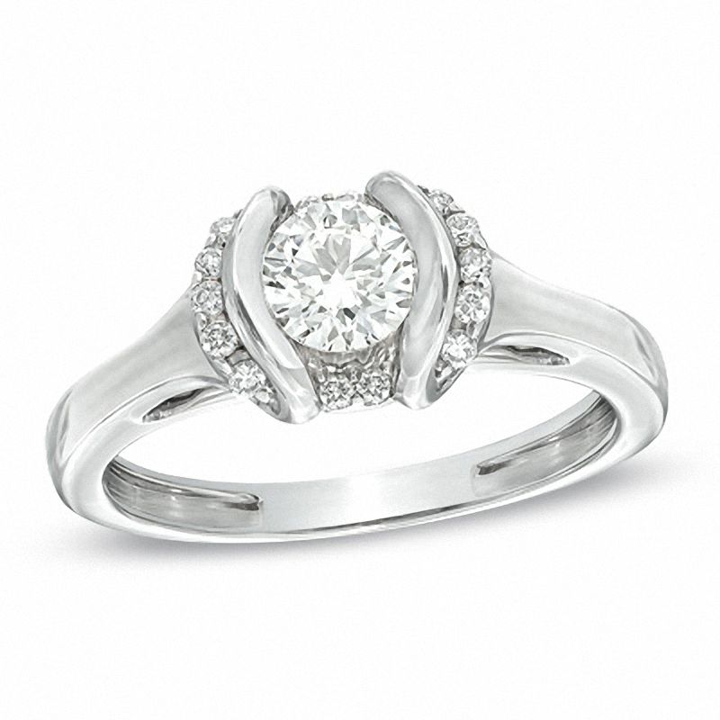 Sirena™ 0.58 CT. T.W. Diamond Engagement Ring in 14K White Gold|Peoples Jewellers