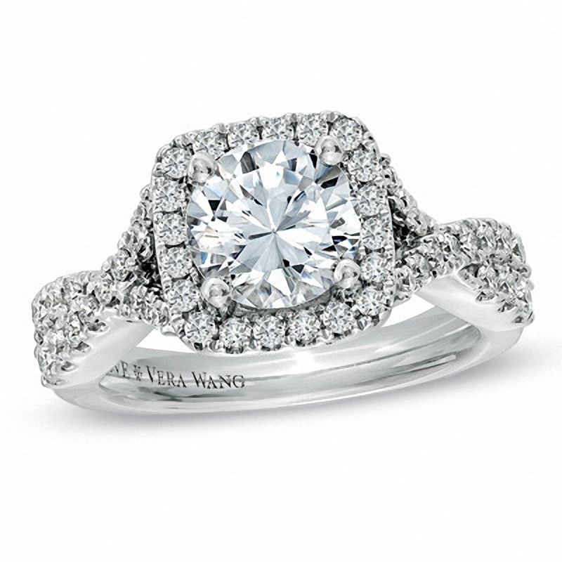 Main Image 1 of Vera Wang Love Collection 2.20 CT. T.W. Diamond Frame Engagement Ring in 14K White Gold