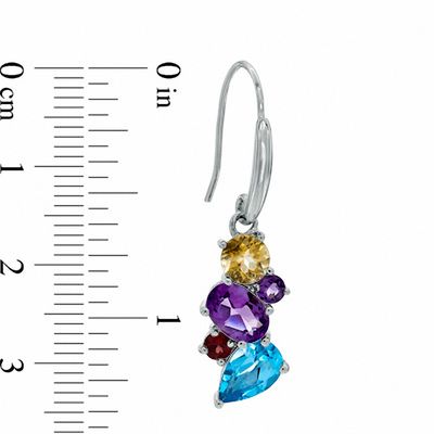 Multi-Gemstone Earrings in Sterling Silver