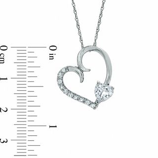 6.0mm Heart-Shaped Lab-Created White Sapphire Pendant in Sterling Silver