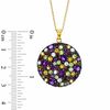 Multi-Gemstone Circle Pendant in Sterling Silver with 18K Gold Plate