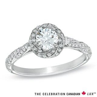 Celebration Canadian Lux® 0.83 CT. T.W. Certified Diamond Cascading Frame Engagement Ring in 18K White Gold (I/SI2)