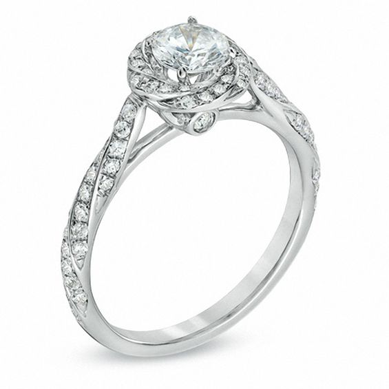 Celebration Canadian Lux® 0.83 CT. T.W. Certified Diamond Cascading Frame Engagement Ring in 18K White Gold (I/SI2)