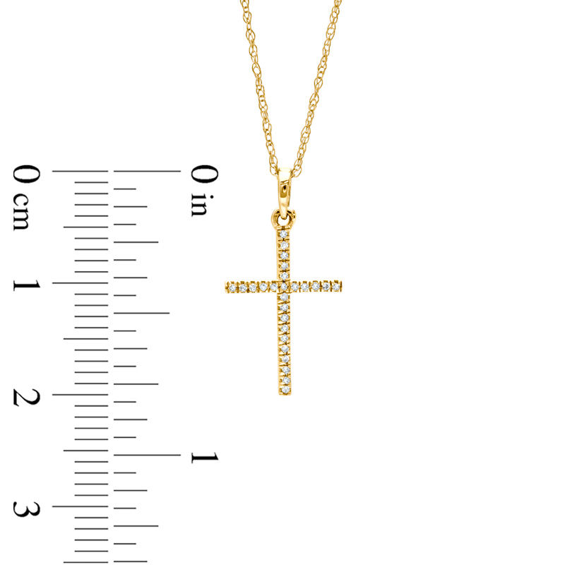 0.05 CT. T.W. Diamond Cross Pendant in 10K Gold | Peoples Jewellers