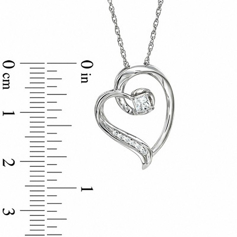 0.25 CT. T.W. Diamond Heart Pendant in 10K White Gold