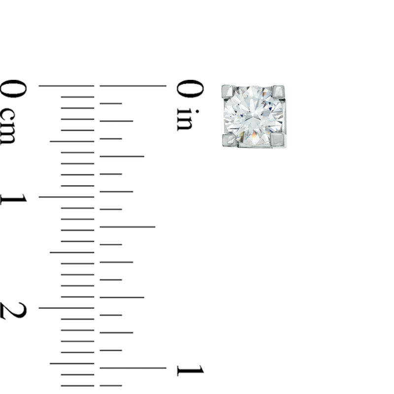 Main Image 2 of 1.00 CT. T.W. Certified Canadian Diamond Solitaire Stud Earrings in 14K White Gold (I/I2)