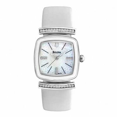 Ladies' Bulova Crystal Accent Strap Watch with Mother-of-Pearl Dial (Model: 98L174)