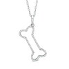 0.10 CT. T.W. Diamond Outline Dog Bone Pendant in 10K White Gold