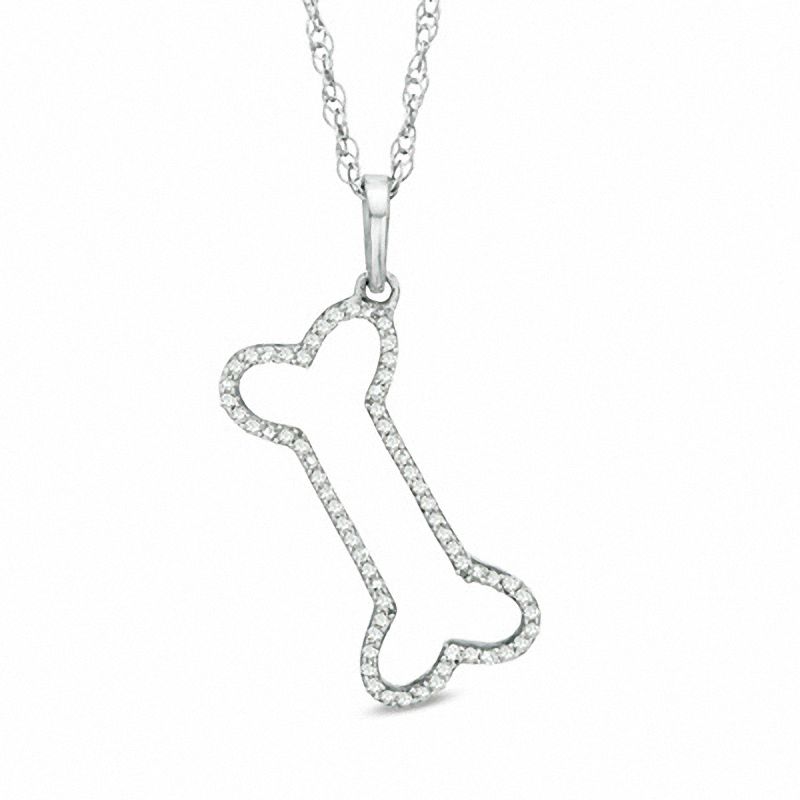 Diamond dog bone on sale pendant