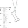 0.10 CT. T.W. Diamond Outline Dog Bone Pendant in 10K White Gold