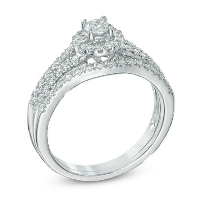 0.50 CT. T.W. Diamond Frame Bridal Set in 14K White Gold