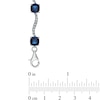 Thumbnail Image 1 of Cushion-Cut Lab-Created Ceylon Blue and White Sapphire Wave Bracelet in Sterling Silver - 7.25"