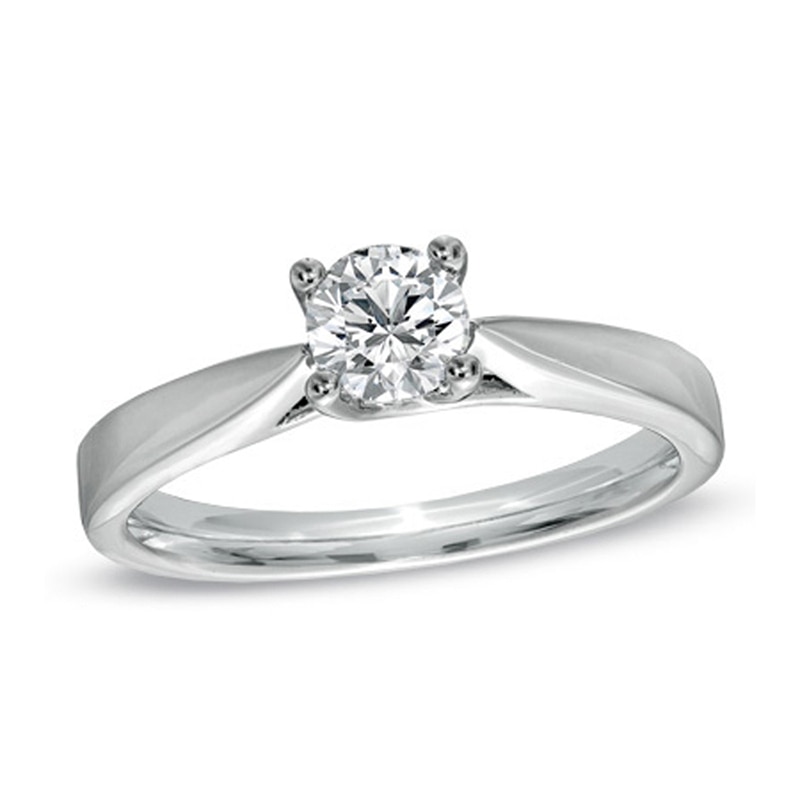 Celebration Canadian Ideal 0.50 CT. Certified Diamond Engagement Ring in 14K White Gold (I/I1)