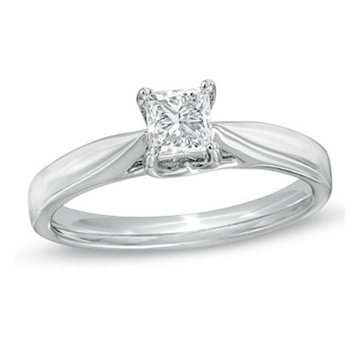 Canadian Ideal CT. Princess-Cut Certified Diamond Ring in 14K White Gold (I/I1