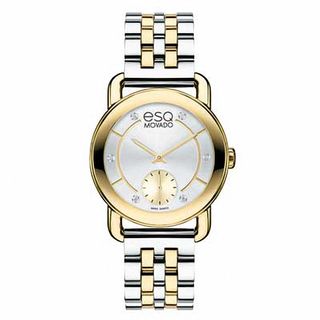 Ladies' ESQ Movado Classica Diamond Accent Two-Tone Watch with Silver-Tone Dial (Model: 07101411)