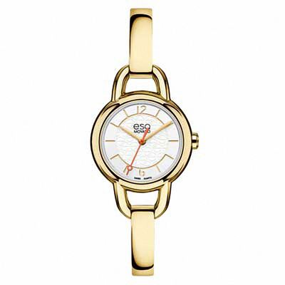 Ladies' ESQ Movado Status™ Gold-Tone Bangle Watch with Silver-Tone Dial (Model: 07101419)