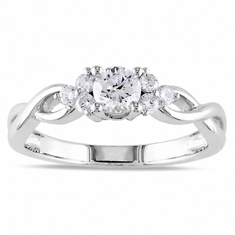 0.49 CT. T.W. Diamond Braid Ring in 14K White Gold|Peoples Jewellers