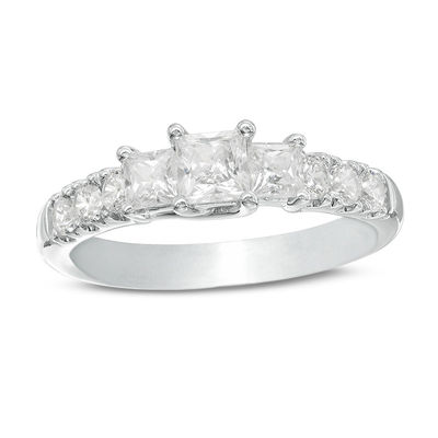 Celebration Canadian Ideal 1.20 CT. T.W. Princess-Cut Certified Diamond Ring in 14K White Gold (I/I1)