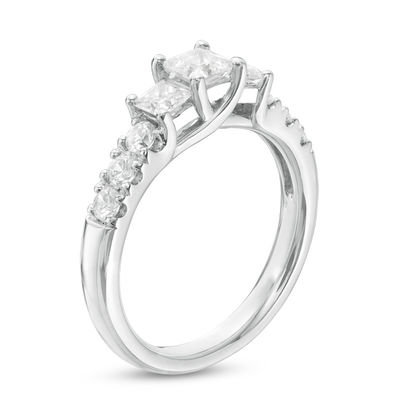 Celebration Canadian Ideal 1.20 CT. T.W. Princess-Cut Certified Diamond Ring in 14K White Gold (I/I1)