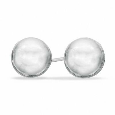 3.0mm Ball Stud Earrings in 14K White Gold