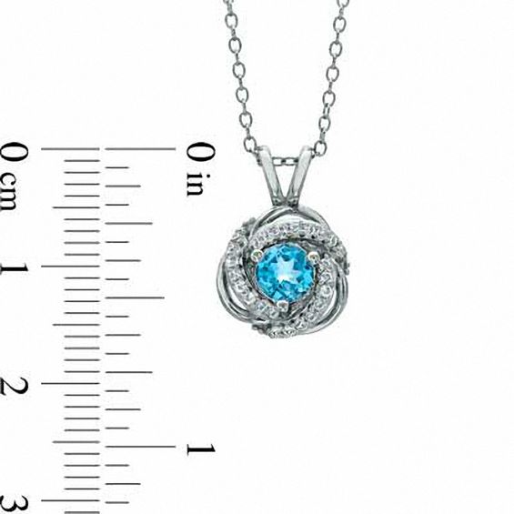 Swiss Blue Topaz and Lab-Created White Sapphire Pendant and Earrings Set in Sterling Silver