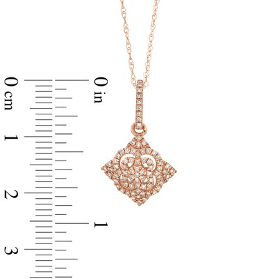 0.20 CT. T.W. Diamond Kite Drop Pendant in 10K Rose Gold