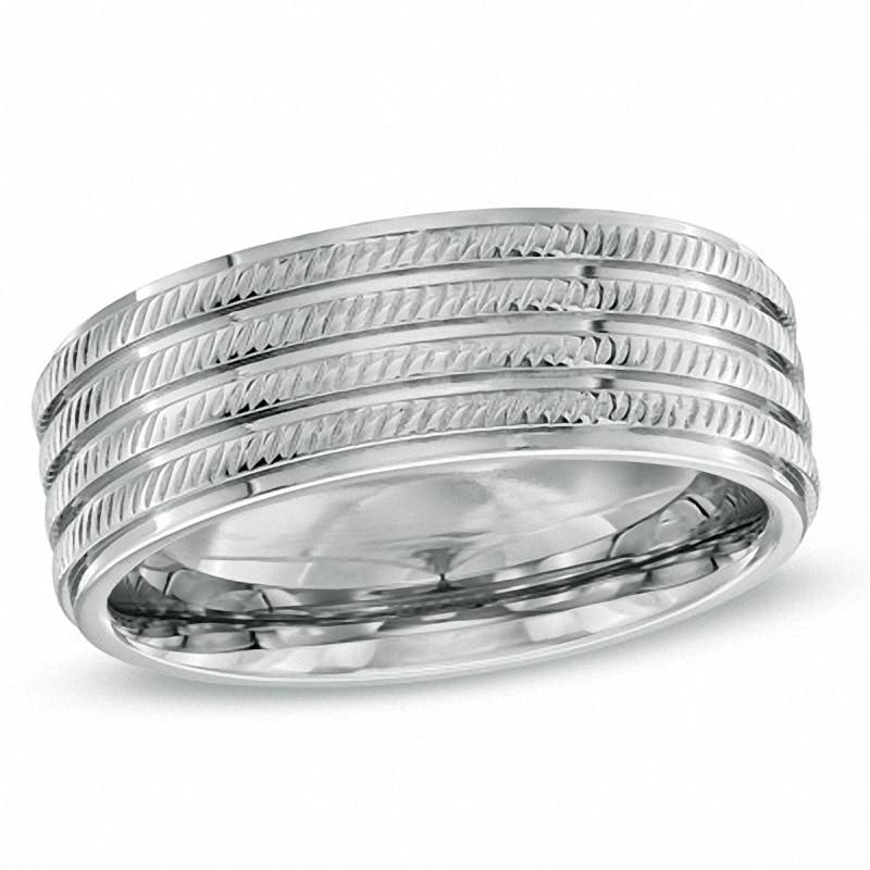 Triton Men's 8.0mm Comfort Fit Stainless Steel Wedding Band - Size 10|Peoples Jewellers