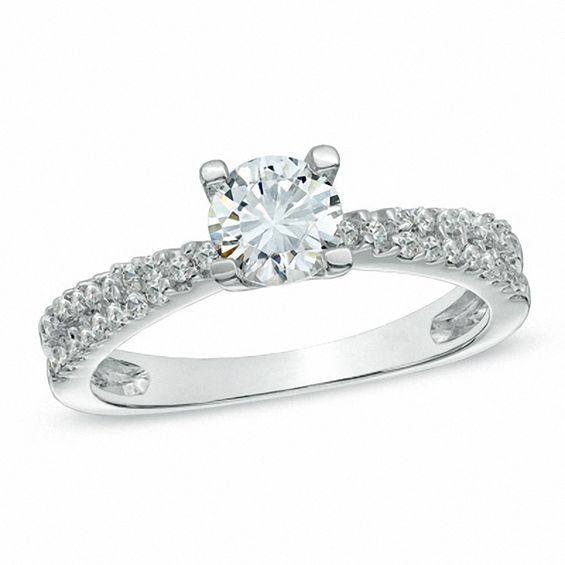 0.60 CT. T.W. Diamond Double Row Engagement Ring in 10K White Gold