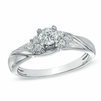 0.45 CT. T.W. Diamond Engagement Ring in 10K White Gold