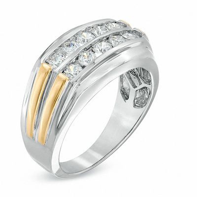 Men's 1.00 CT. T.W. Diamond Anniversary Band in 10K Two-Tone Gold