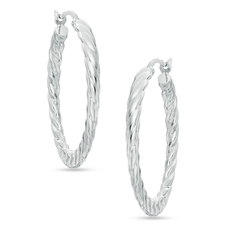 Ridged Hoop Earrings in Sterling Silver|Peoples Jewellers
