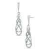 Thumbnail Image 0 of 0.10 CT. T.W. Diamond Infinity Drop Earrings in Sterling Silver