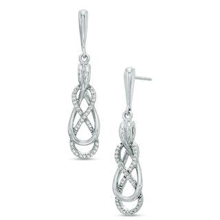 0.10 CT. T.W. Diamond Infinity Drop Earrings in Sterling Silver