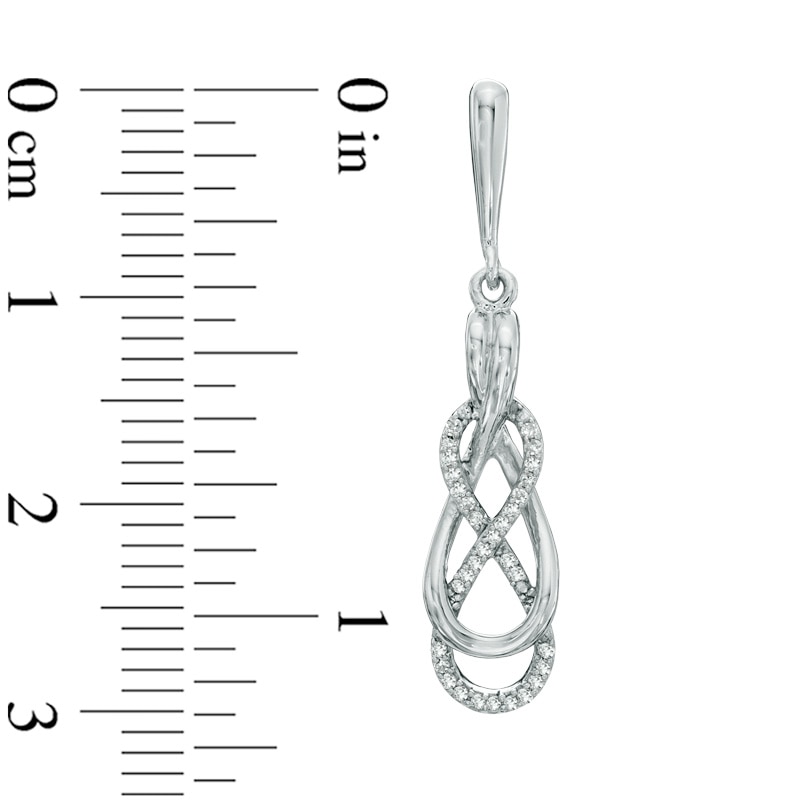 0.10 CT. T.W. Diamond Infinity Drop Earrings in Sterling Silver|Peoples Jewellers