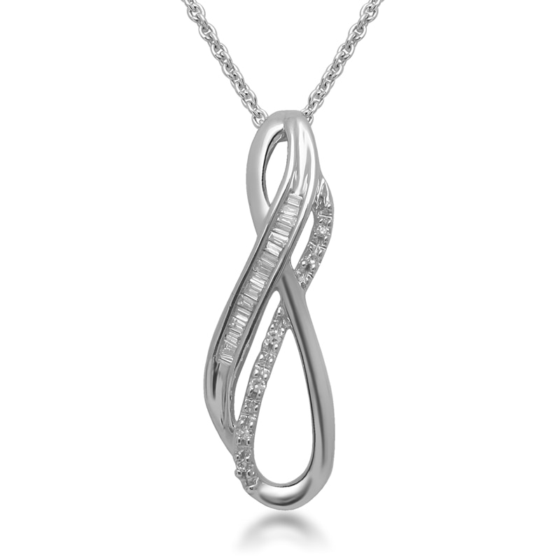 0.10 CT. T.W. Diamond Layered Infinity Pendant in Sterling Silver