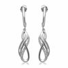 Thumbnail Image 0 of 0.15 CT. T.W. Diamond Layered Infinity Drop Earrings in Sterling Silver